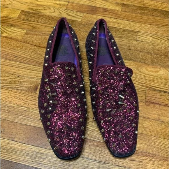 Mens Sequin Spikey Flat Shoes